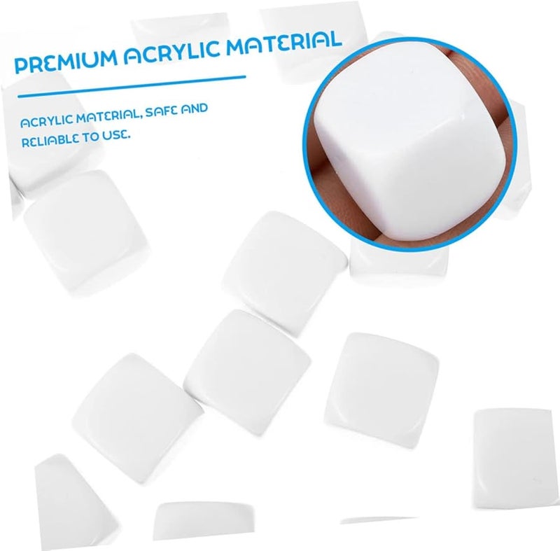 90 Pcs Blank Acrylic Dice Set For Math Teaching Board Games Smooth Rounded Corners - Image 5